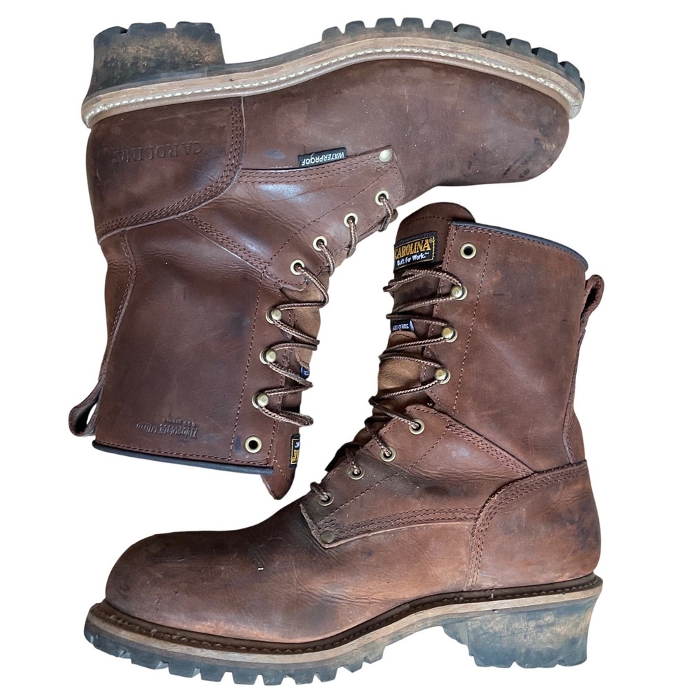 Carolina Mens Logger Boots Brown Leather Waterproof Thinsulate 600g 11.5 2E